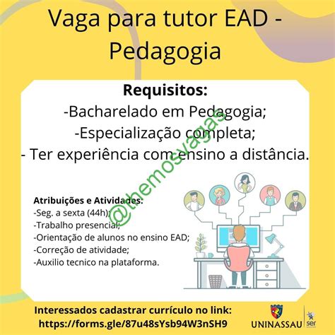 tutor ead pedagogia vagas